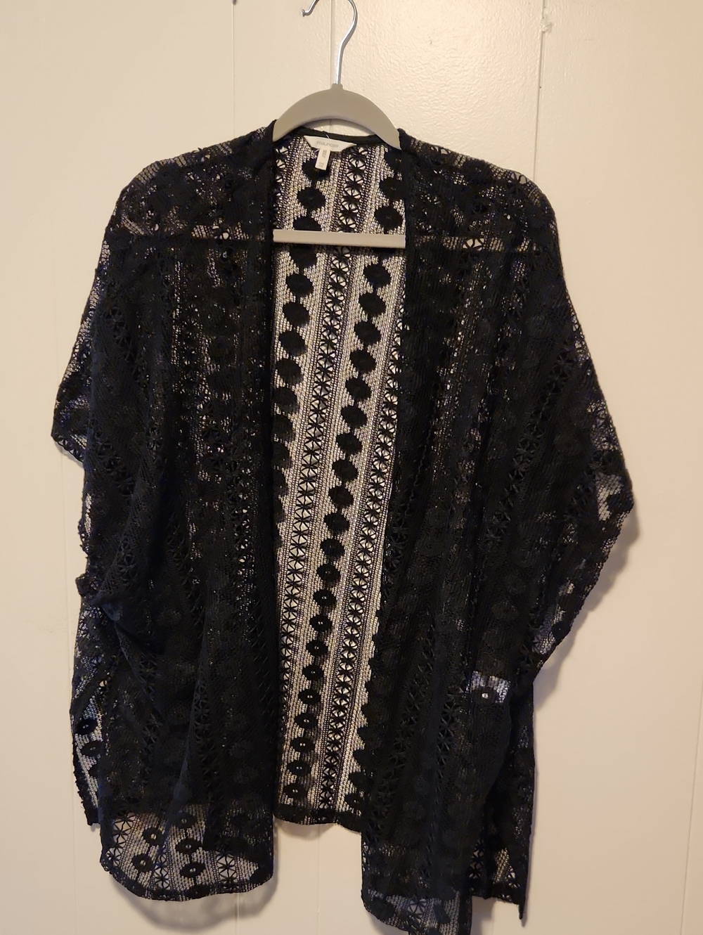 Black Woven Lace Kimono Maurices - One Size